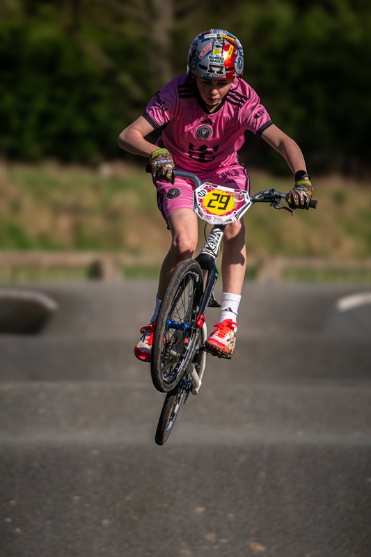 BMX rider approaching the camera